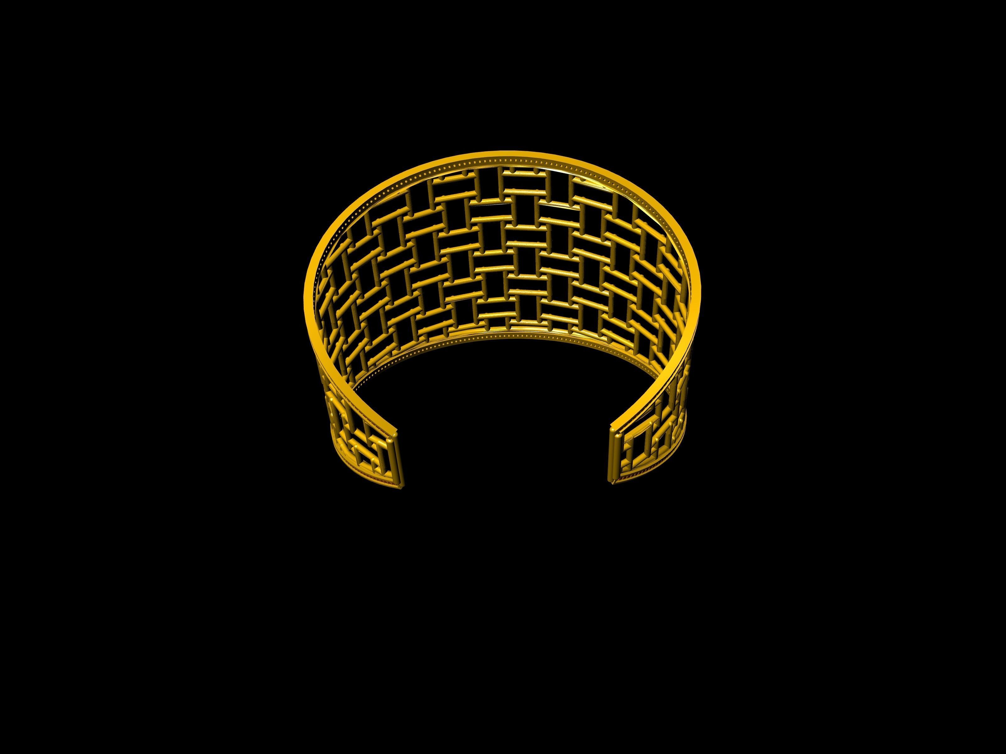 diamond jali bracelet 3D print model_11