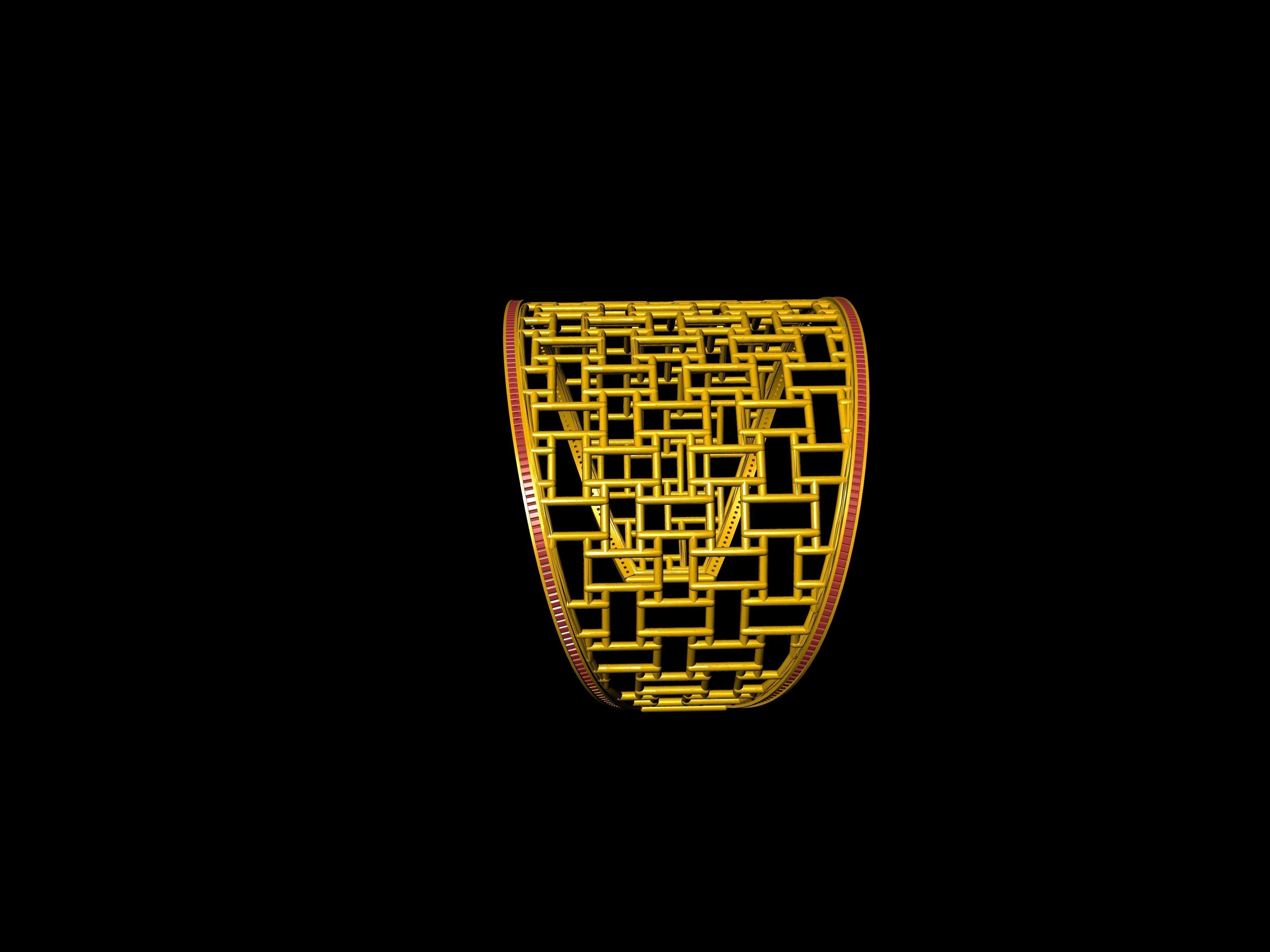 diamond jali bracelet 3D print model_9