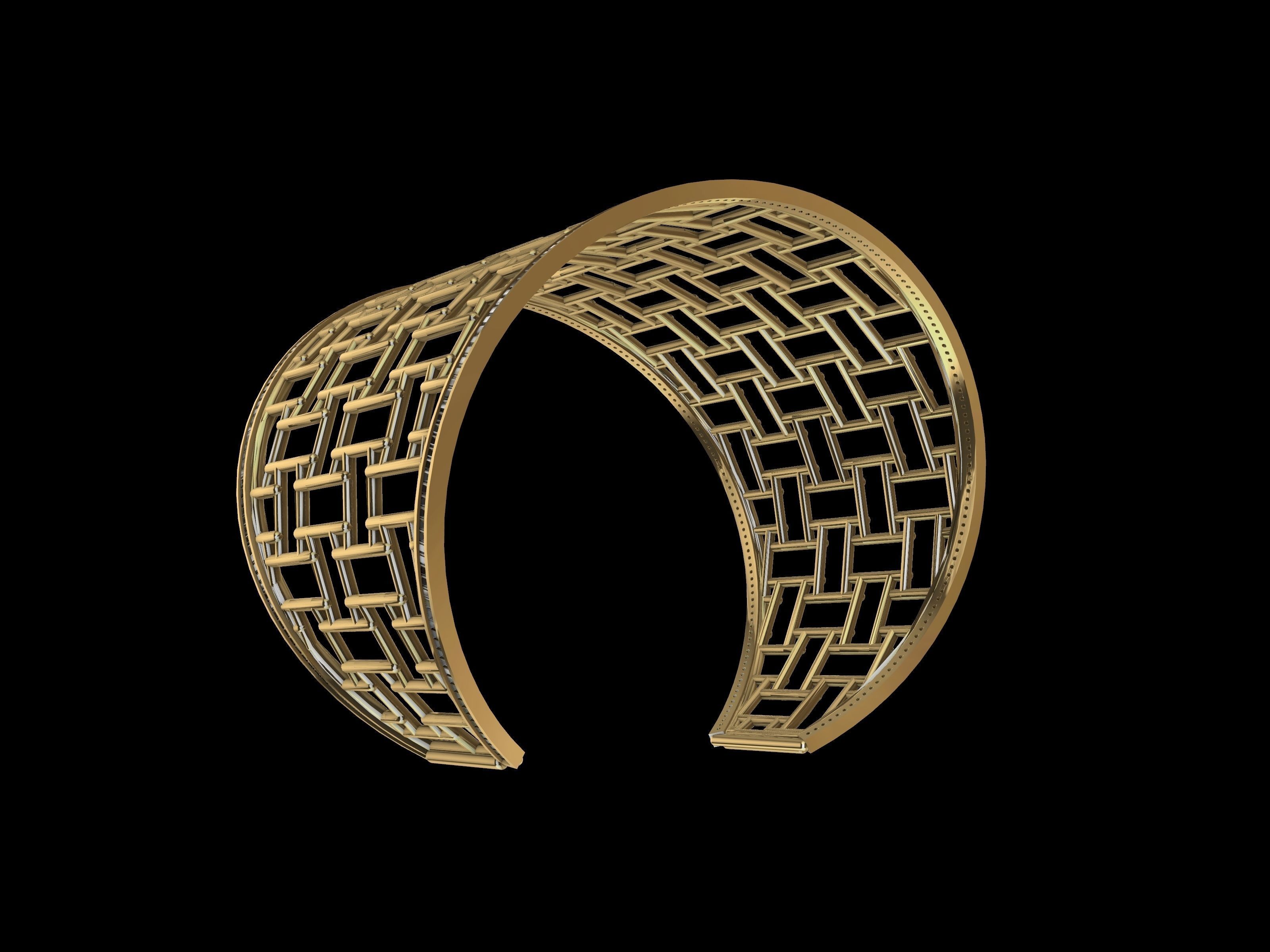 diamond jali bracelet 3D print model_4