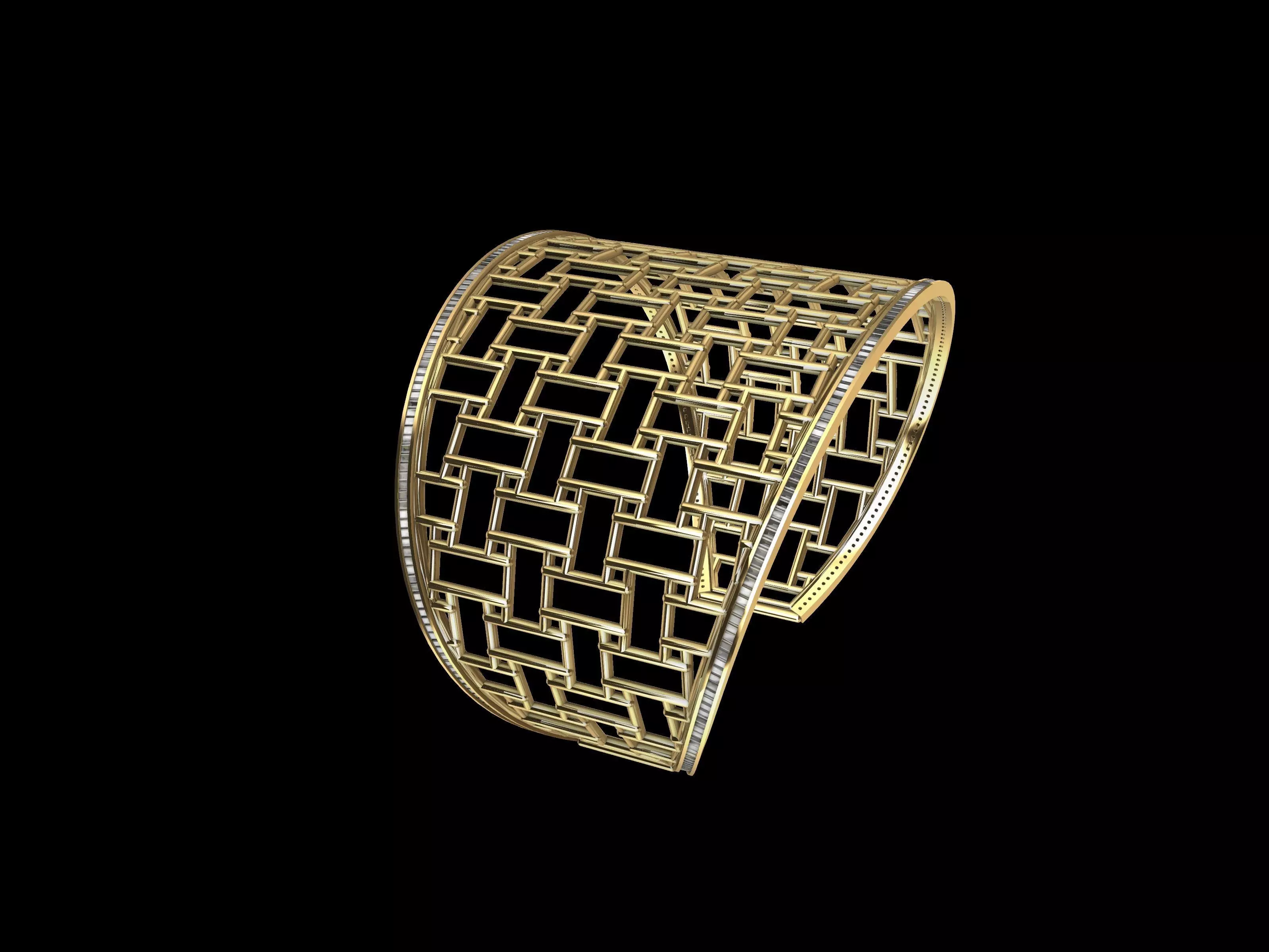 diamond jali bracelet 3D print model_0