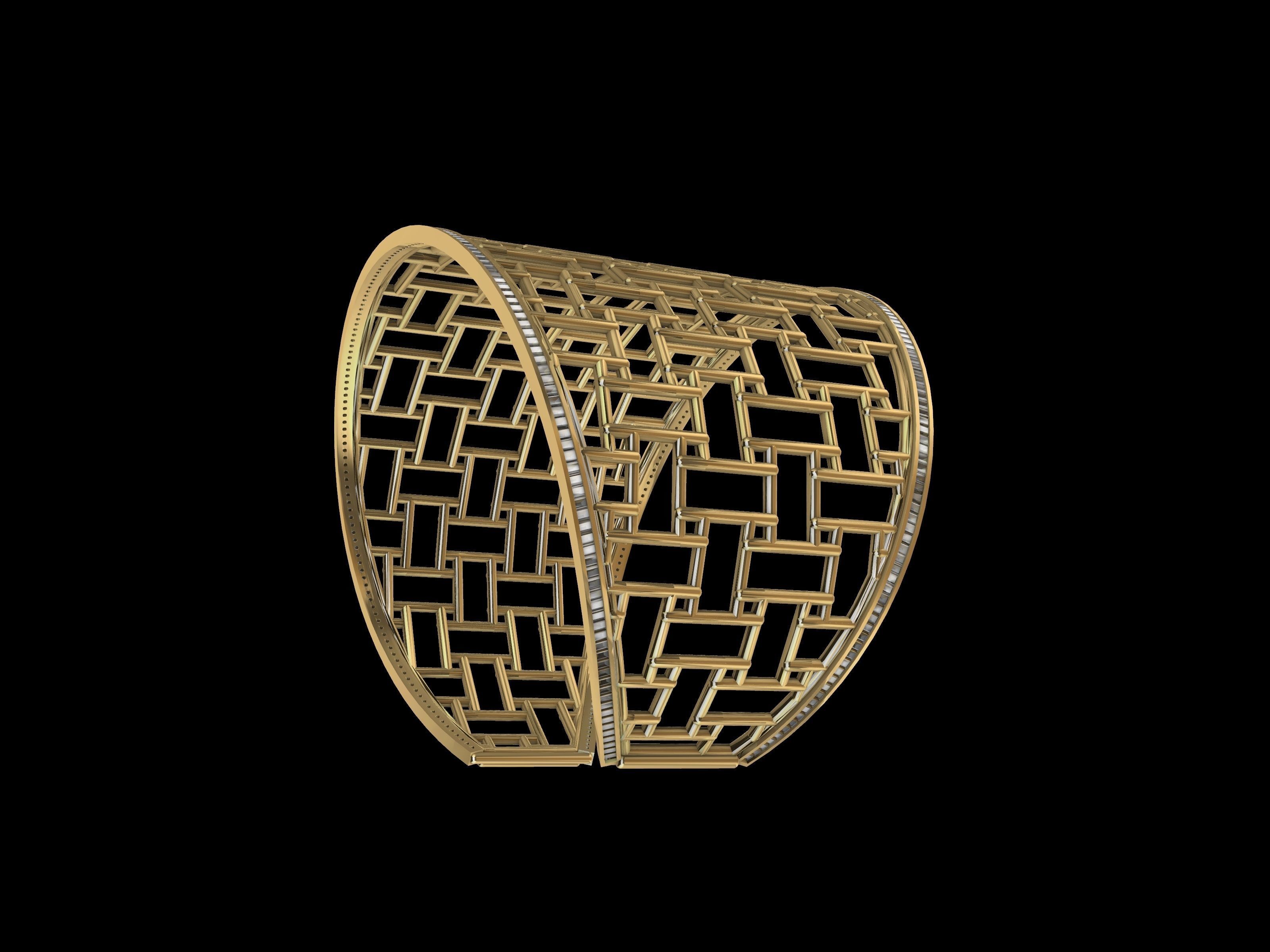 diamond jali bracelet 3D print model_3