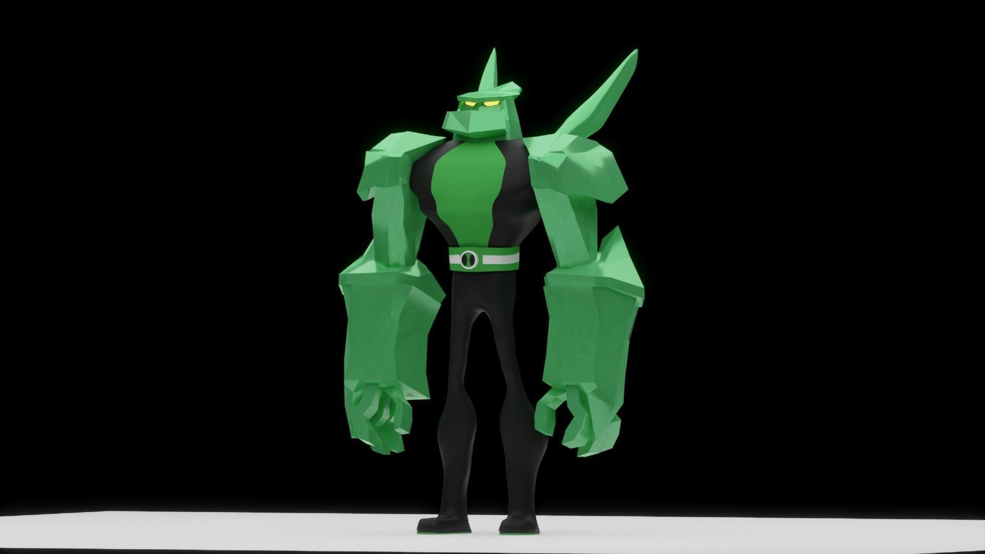 Ben-10 Diamond head Low-poly 3D model_1