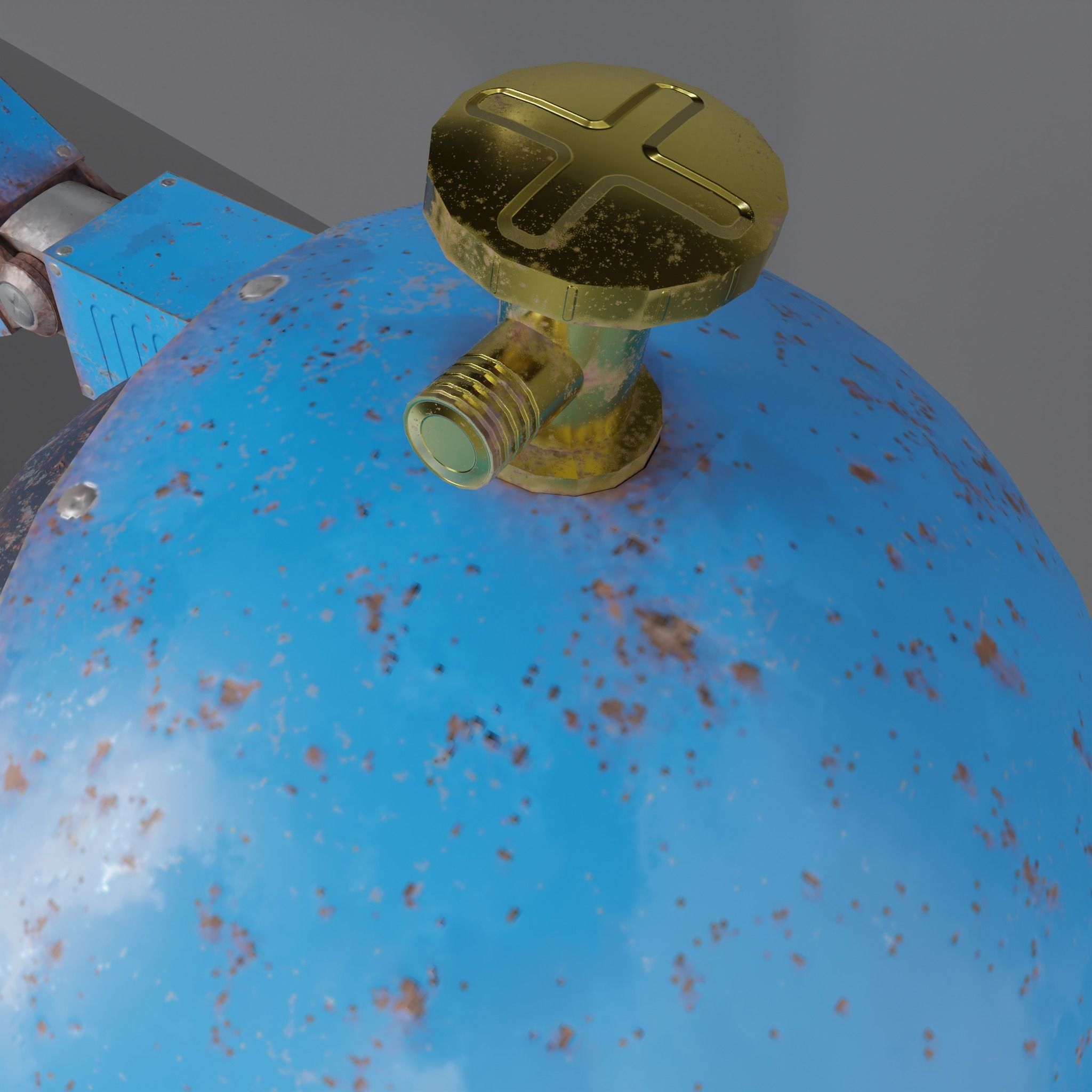 Cute Rusty Robot Low-poly 3D model_9