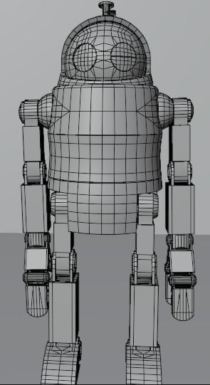 Cute Rusty Robot Low-poly 3D model_14