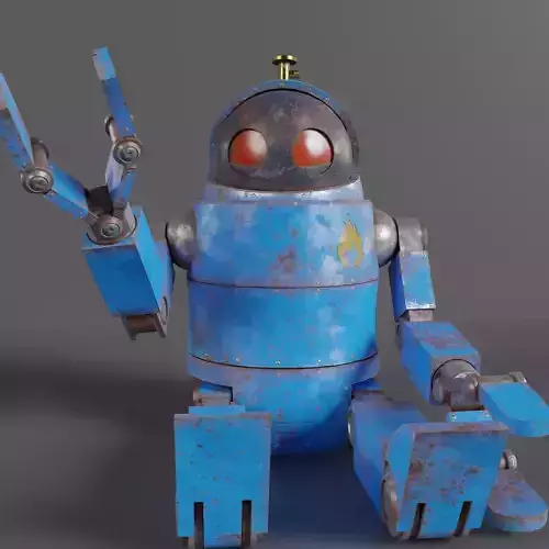 Cute Rusty Robot Low-poly 3D model