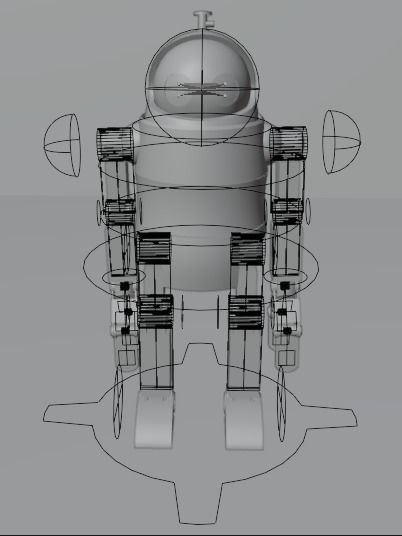 Cute Rusty Robot Low-poly 3D model_18