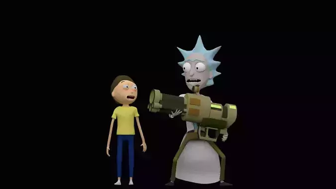rick and morty Low-poly 3D model