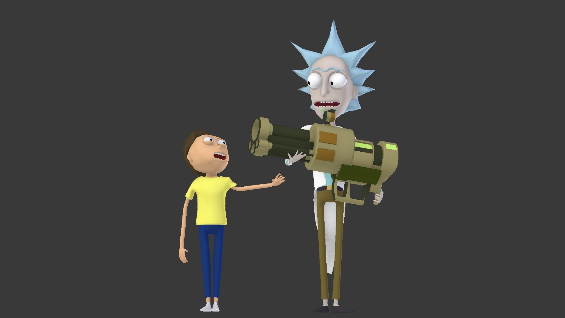rick and morty Low-poly 3D model_2