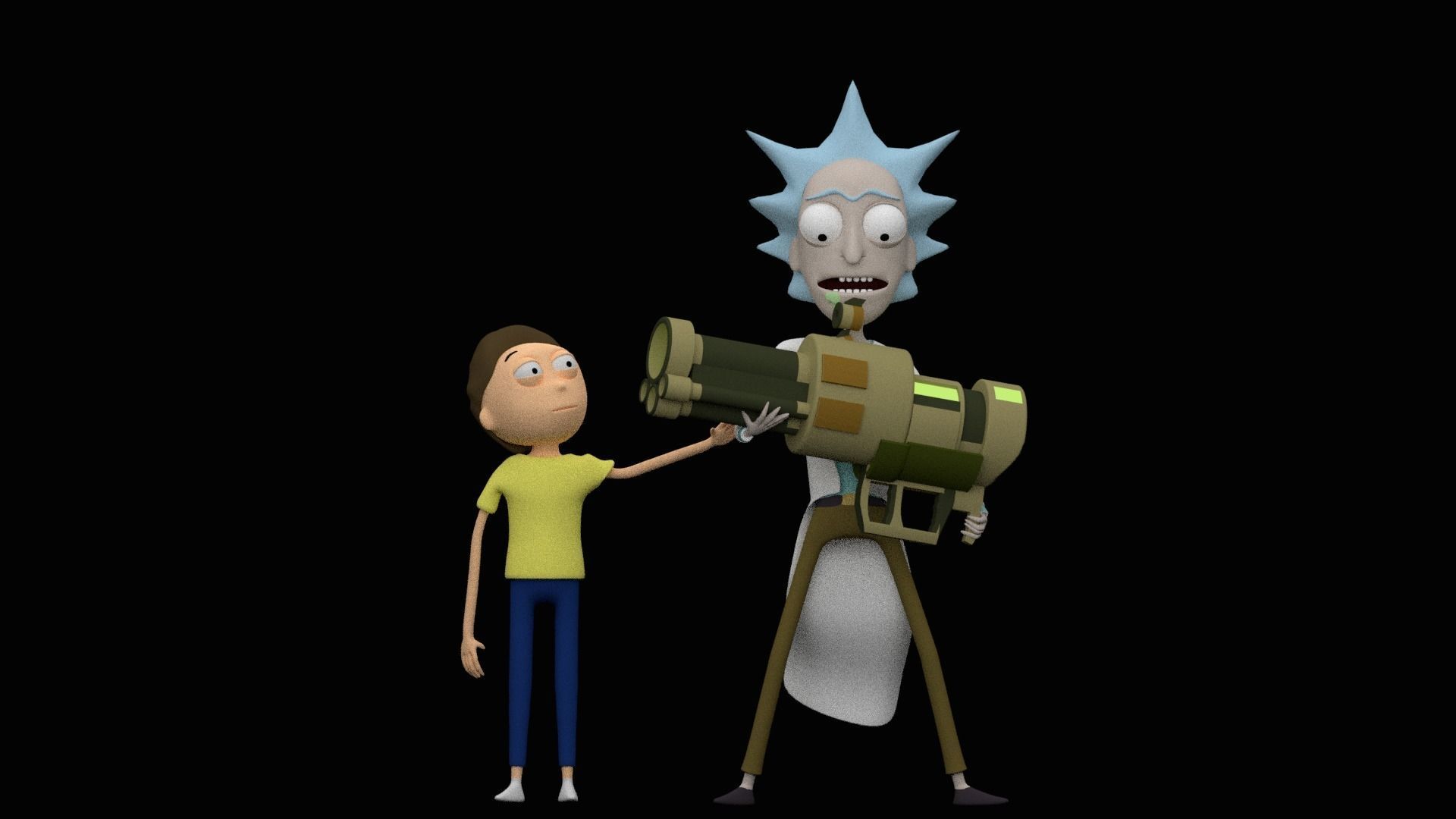 rick and morty Low-poly 3D model_1