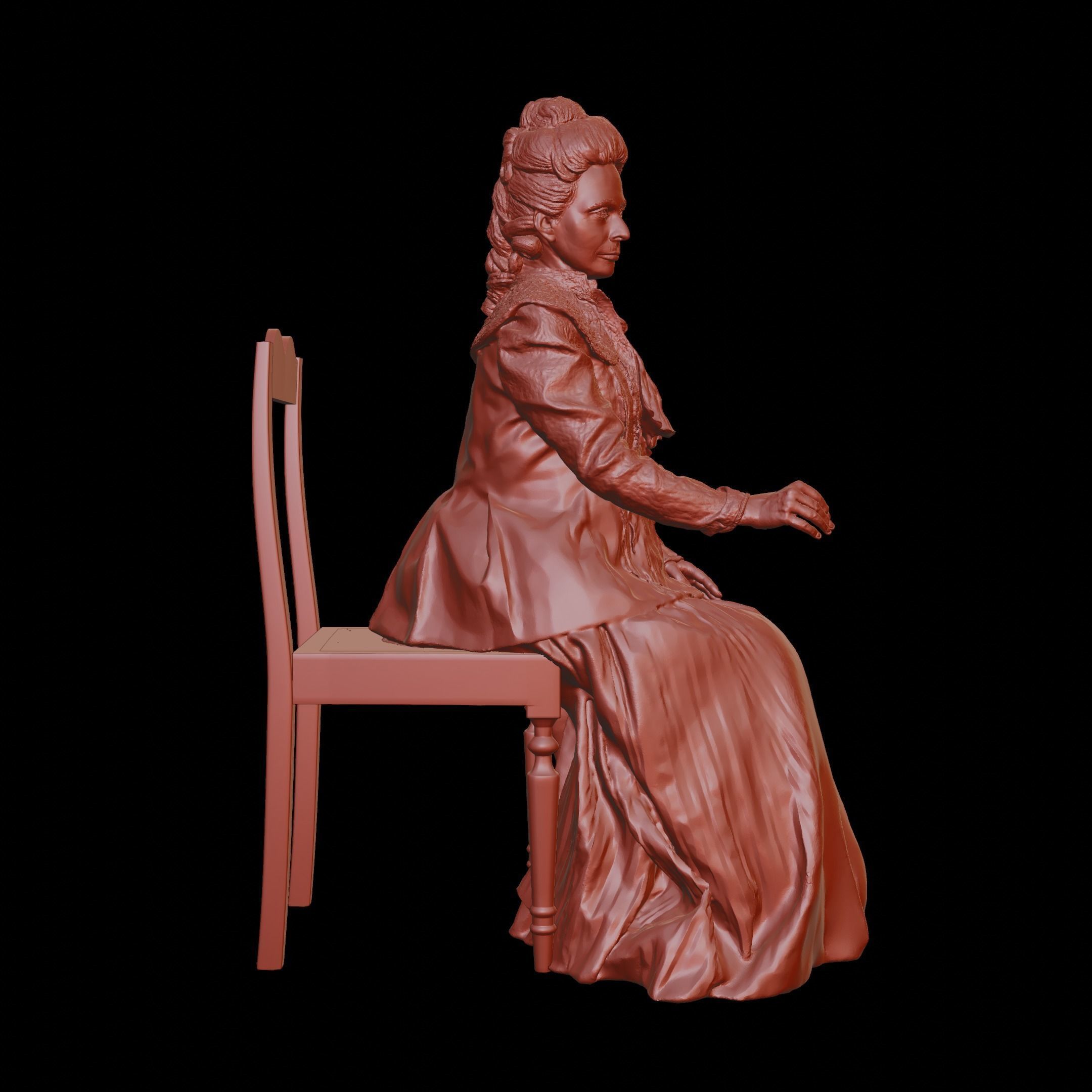 Sitting woman Sculpture 3D printing 3D print model_8