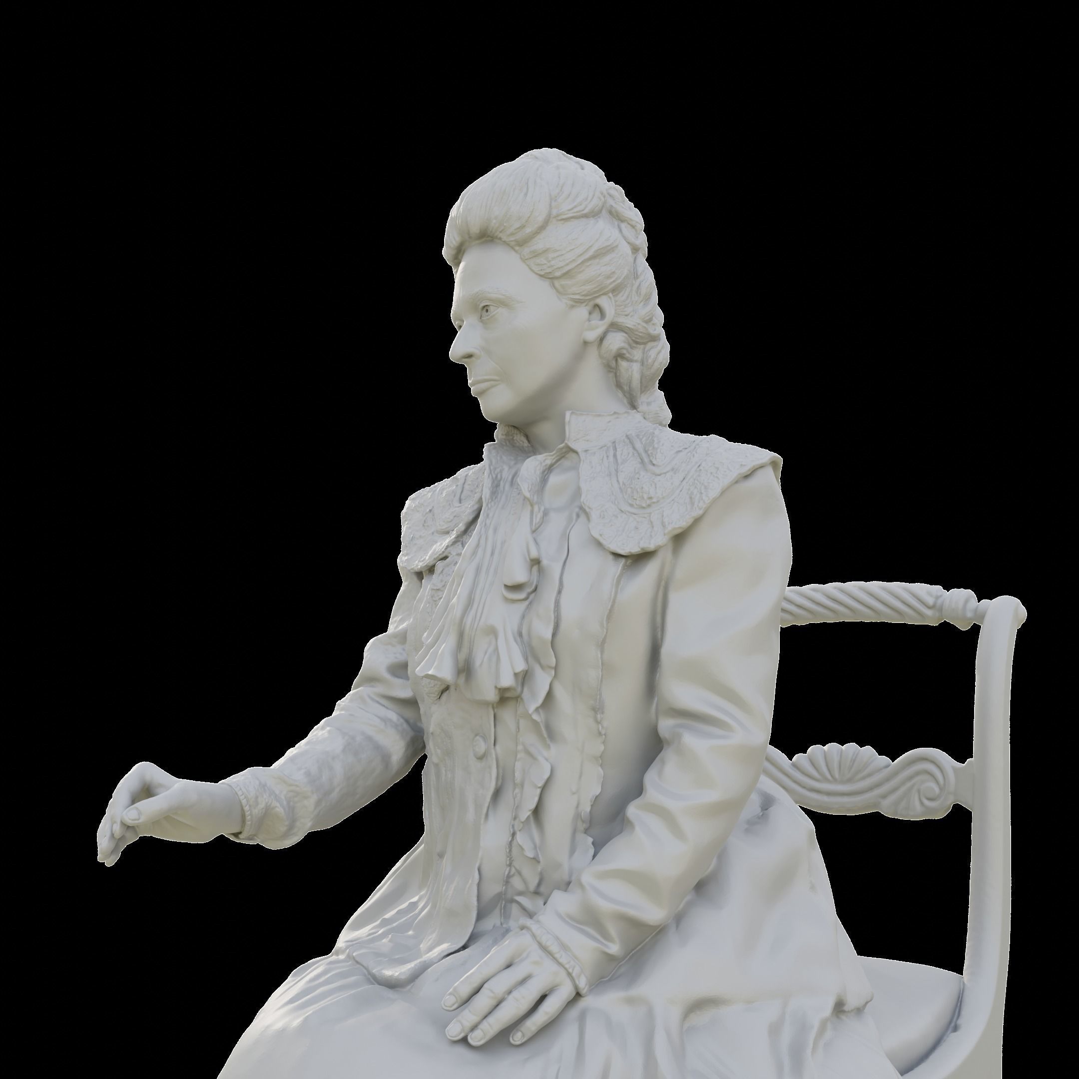 Sitting woman Sculpture 3D printing 3D print model_5