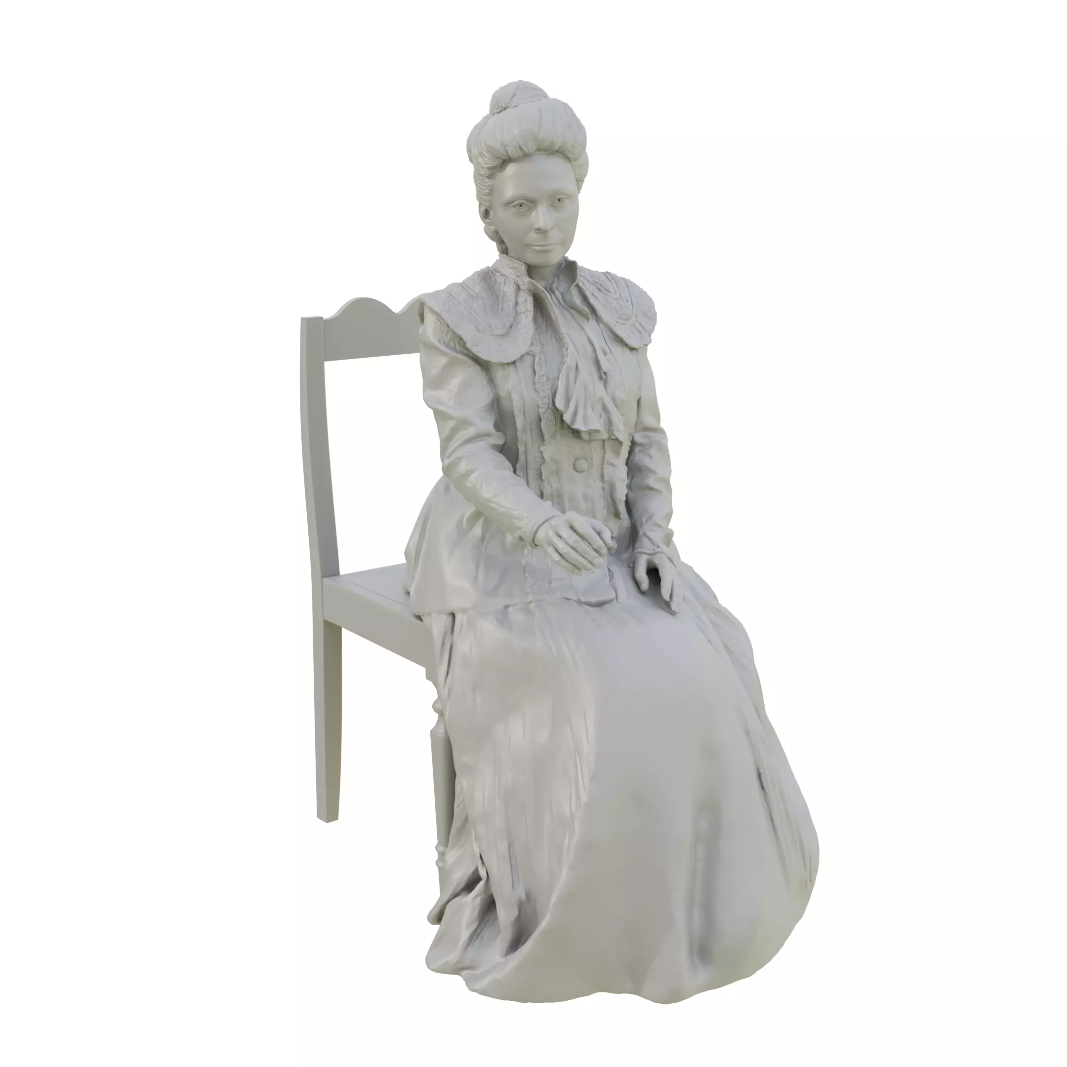 Sitting woman Sculpture 3D printing 3D print model_0