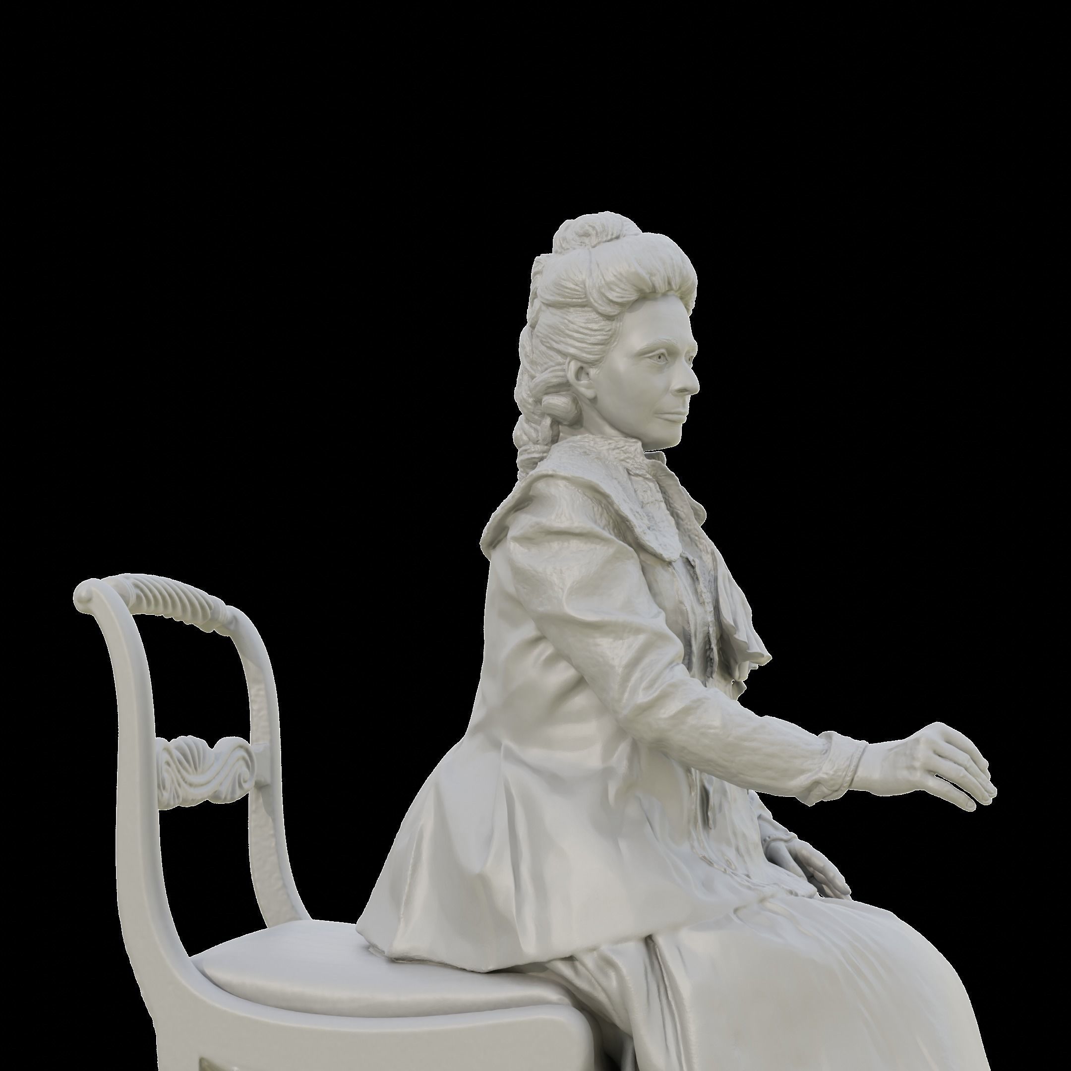Sitting woman Sculpture 3D printing 3D print model_4