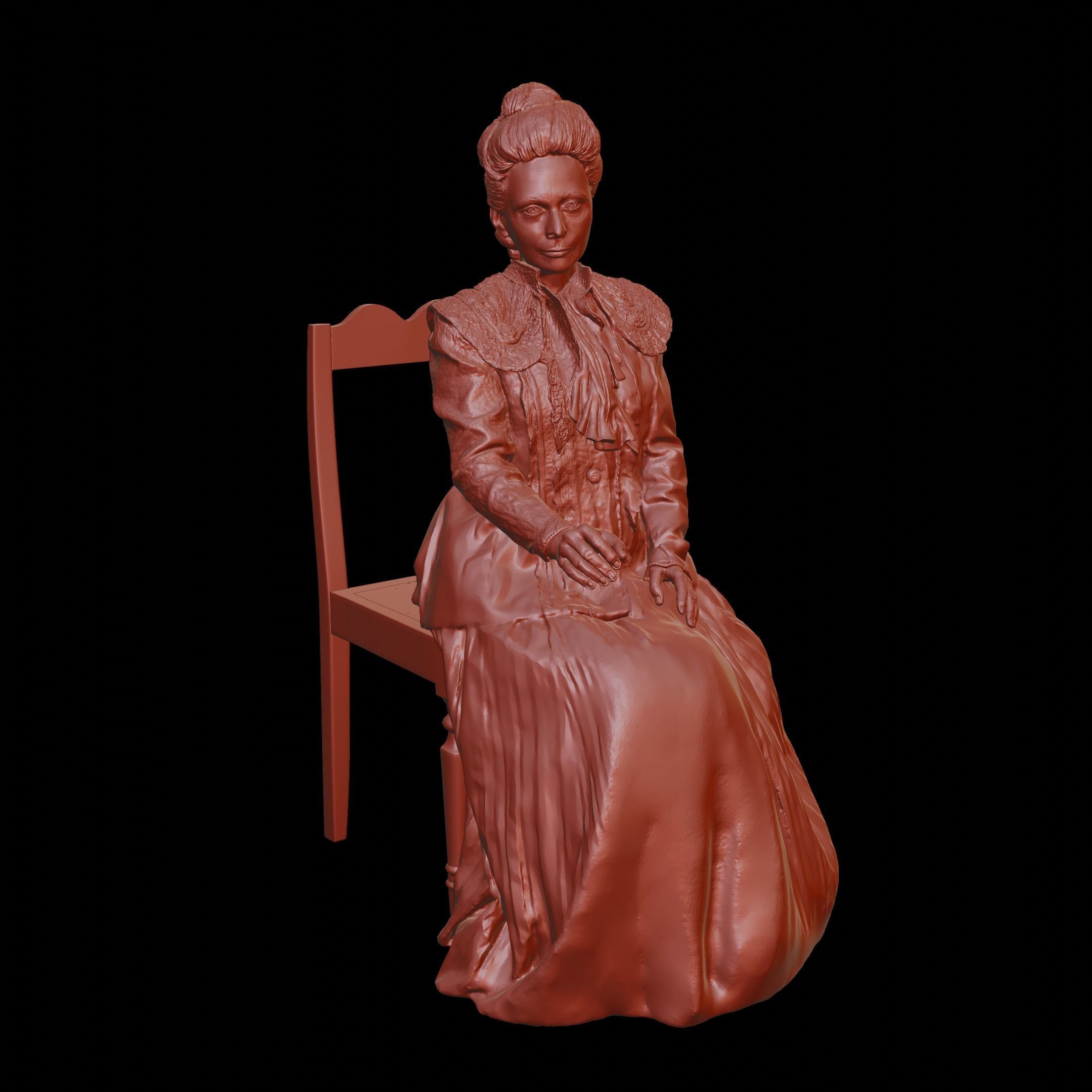 Sitting woman Sculpture 3D printing 3D print model_7