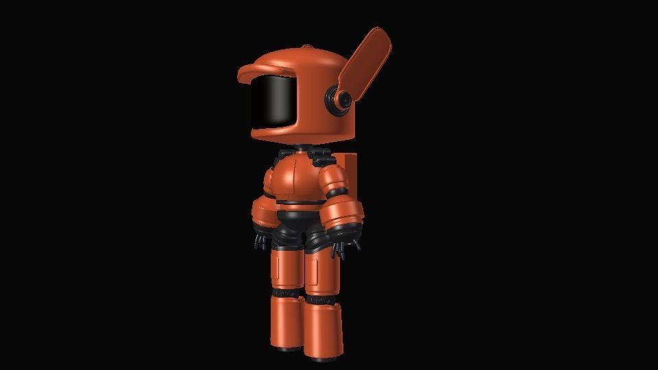 K-VRC orange robot Low-poly 3D model_1