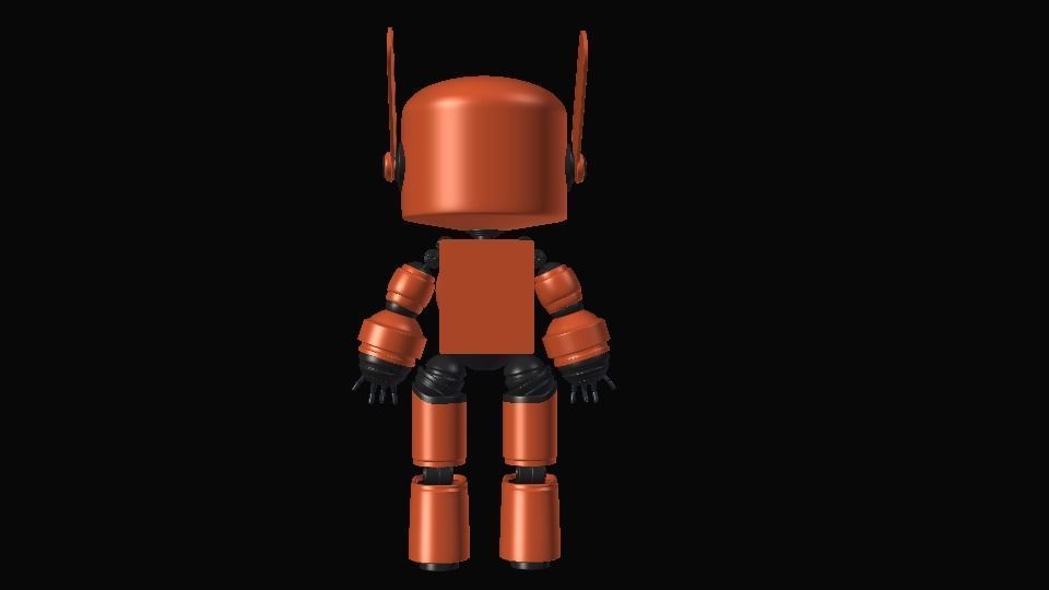 K-VRC orange robot Low-poly 3D model_2