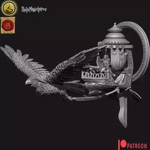 Highborn elves Sky sloop chariot 3D print model