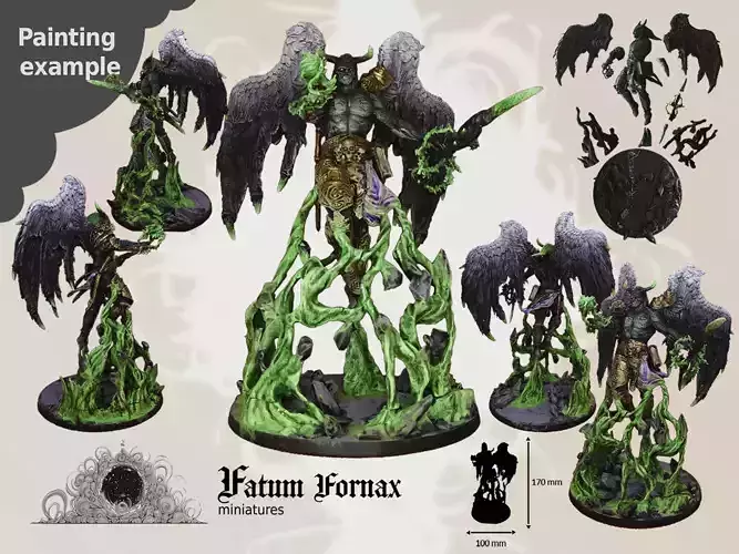 Demonic avatar - Pre-supported for 100 and 60 mm base 3D print model