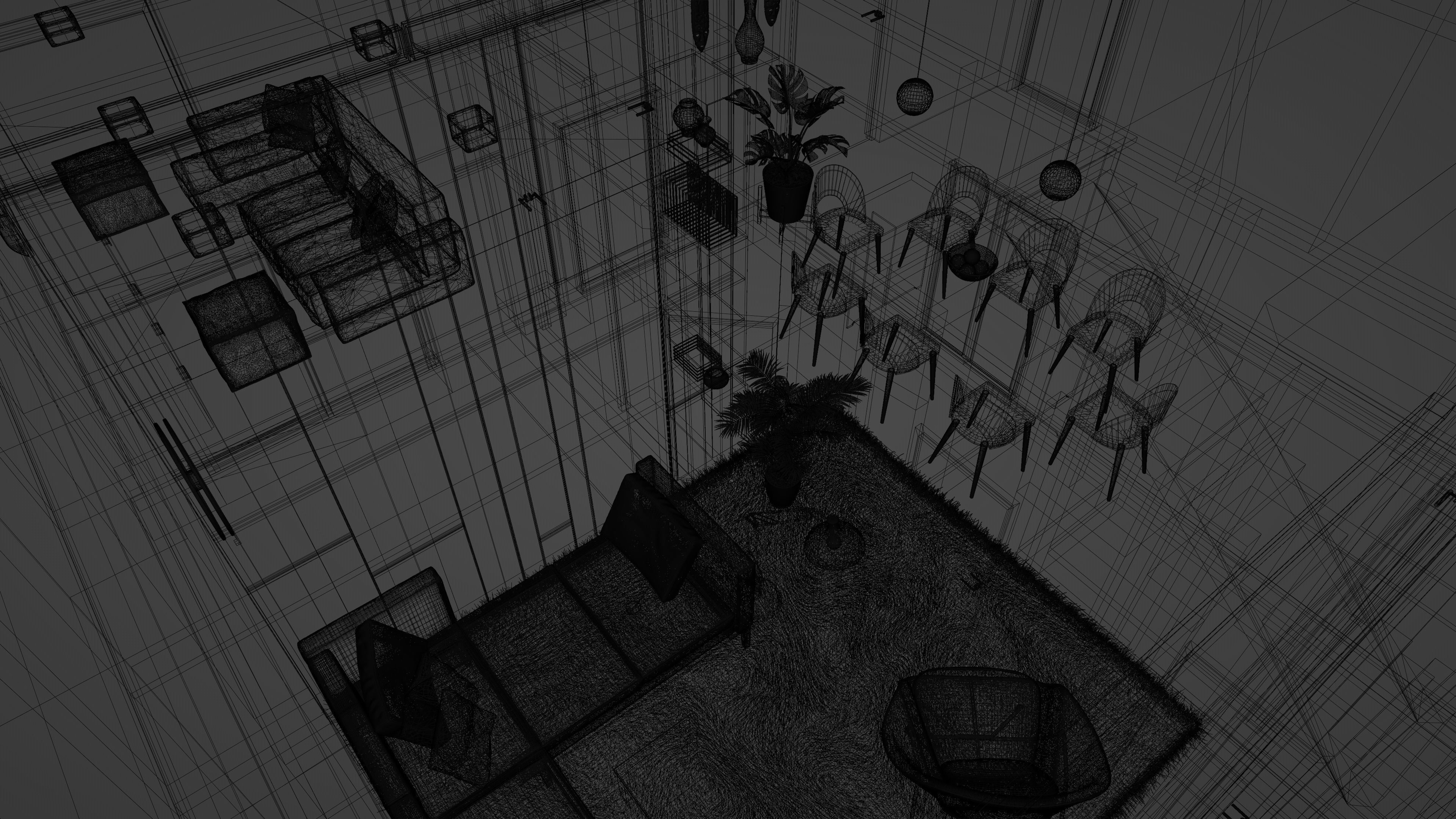 Room interior blender file 3D model_4