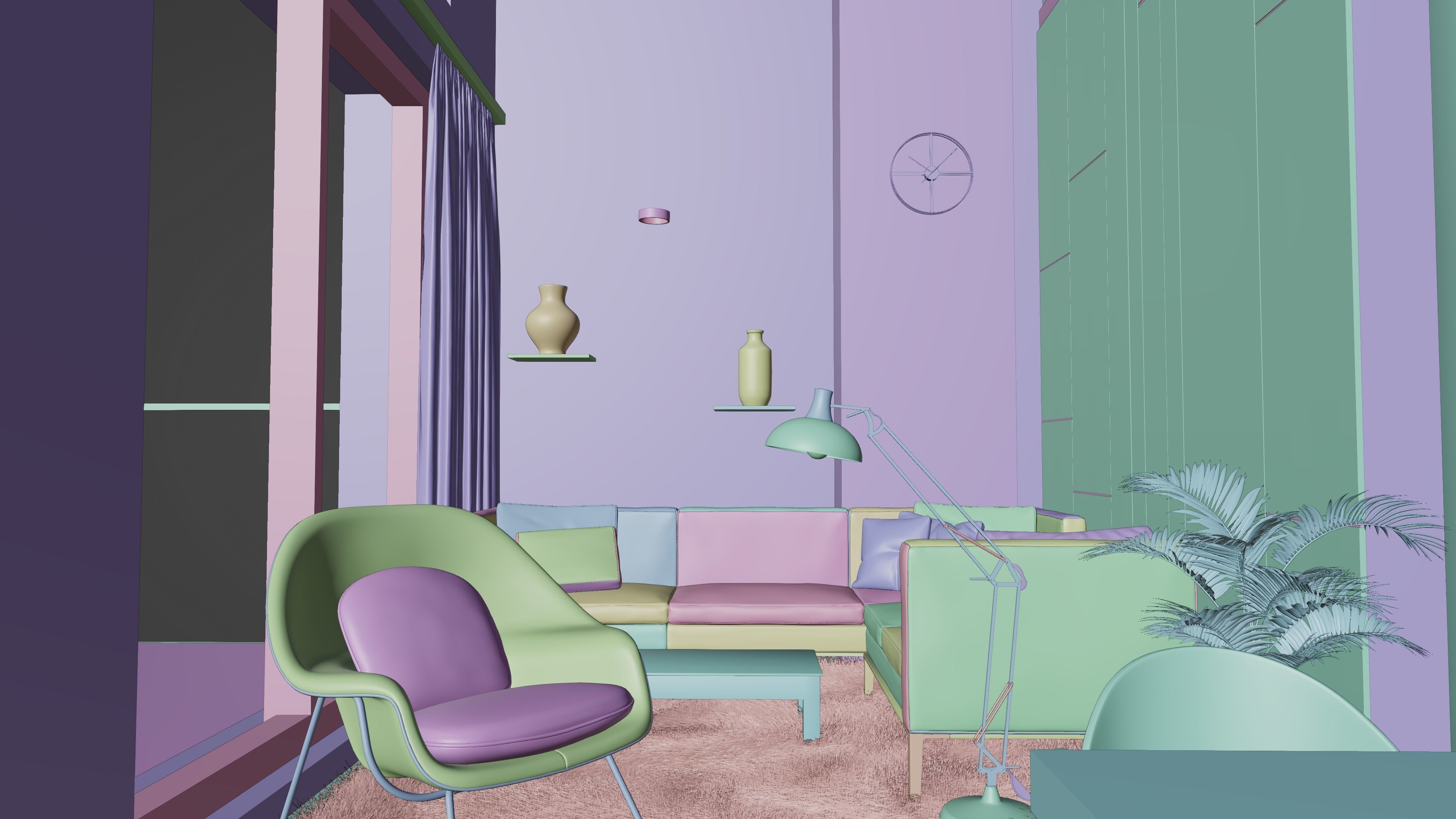 Room interior blender file 3D model_3