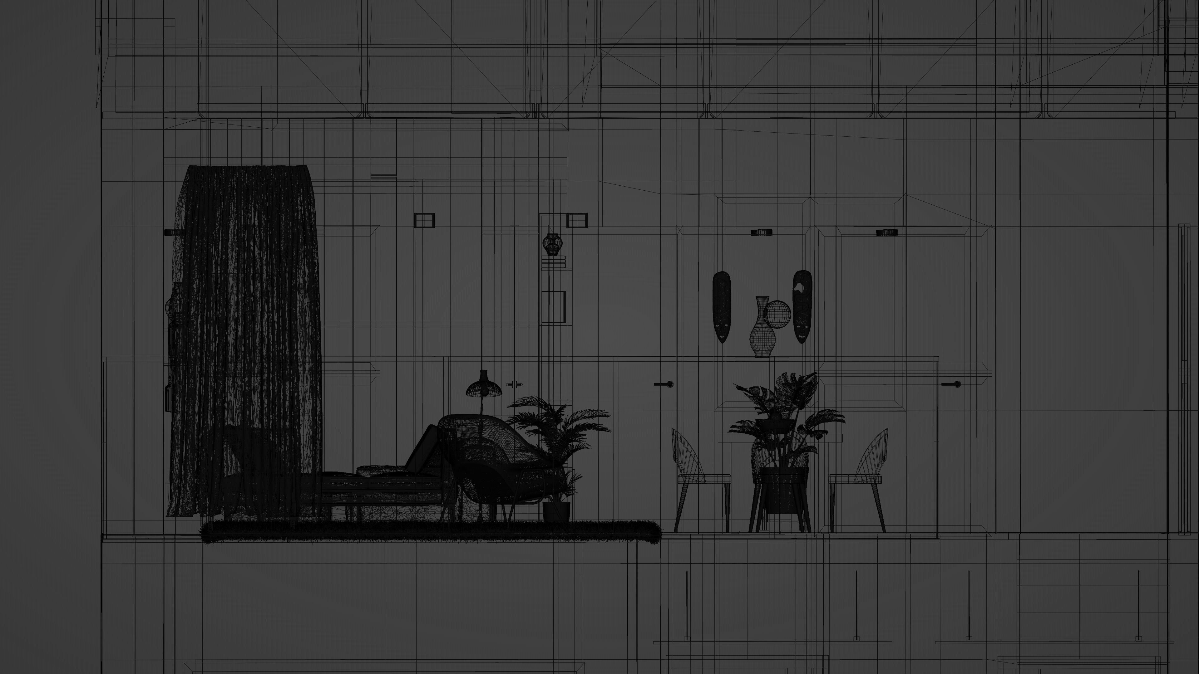 Room interior blender file 3D model_6