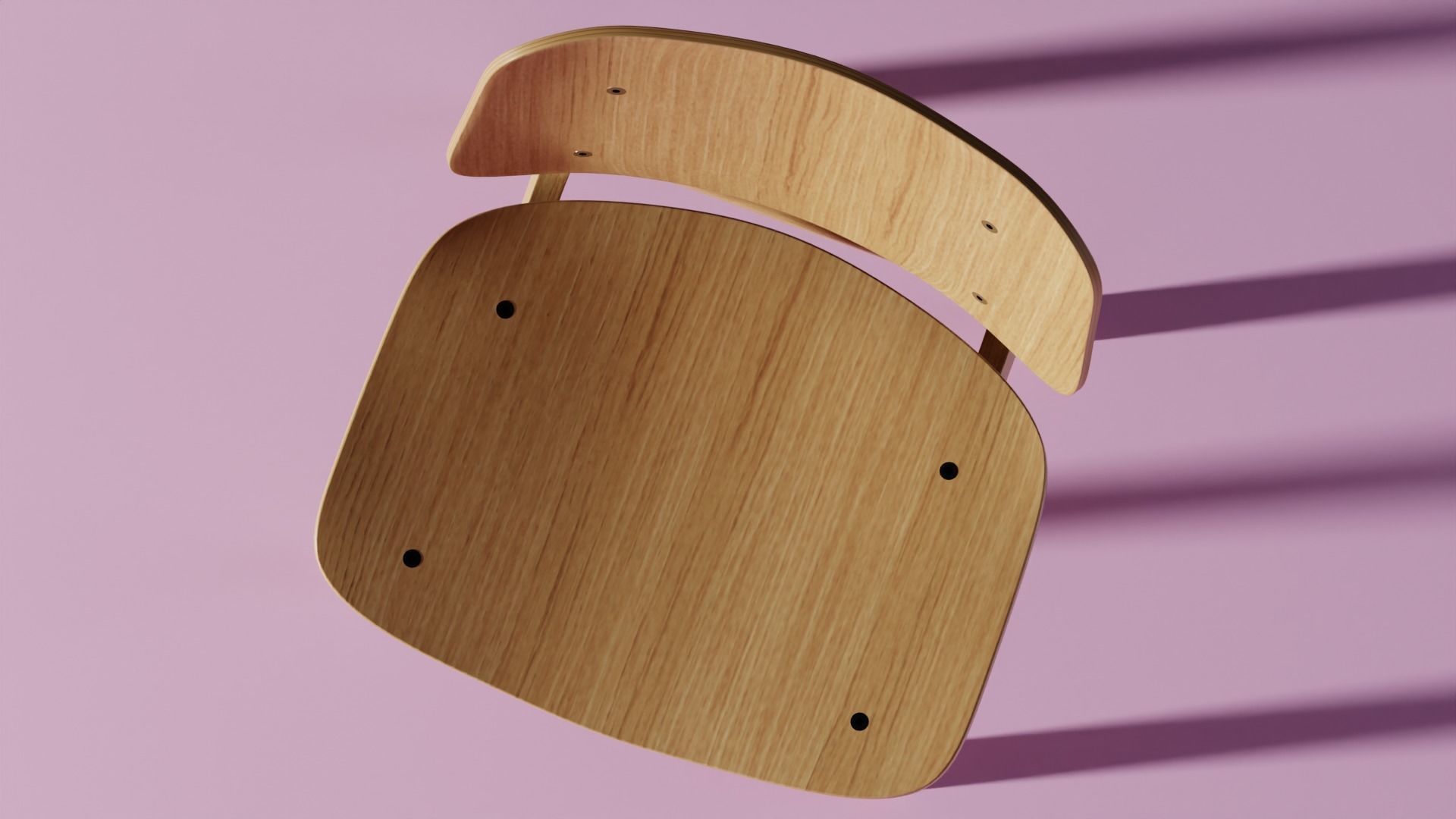 Wooden Chair 3D Model Low-poly 3D model_4