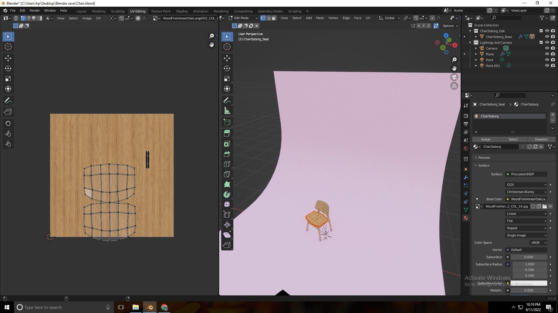 Wooden Chair 3D Model Low-poly 3D model_8