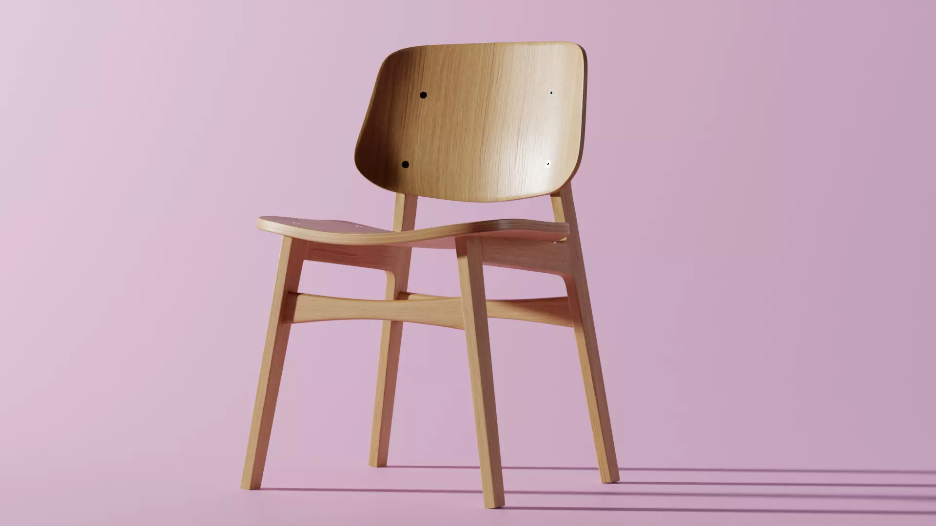 Wooden Chair 3D Model Low-poly 3D model_0