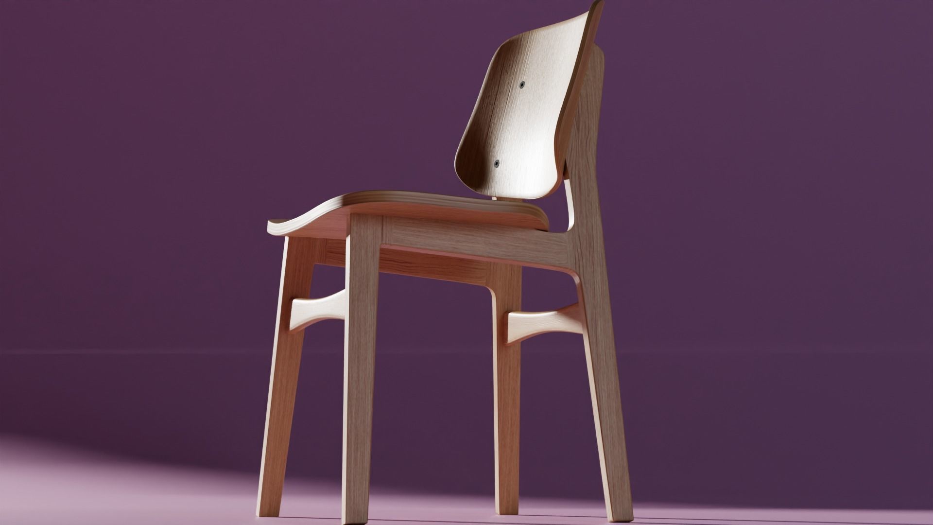 Wooden Chair 3D Model Low-poly 3D model_1