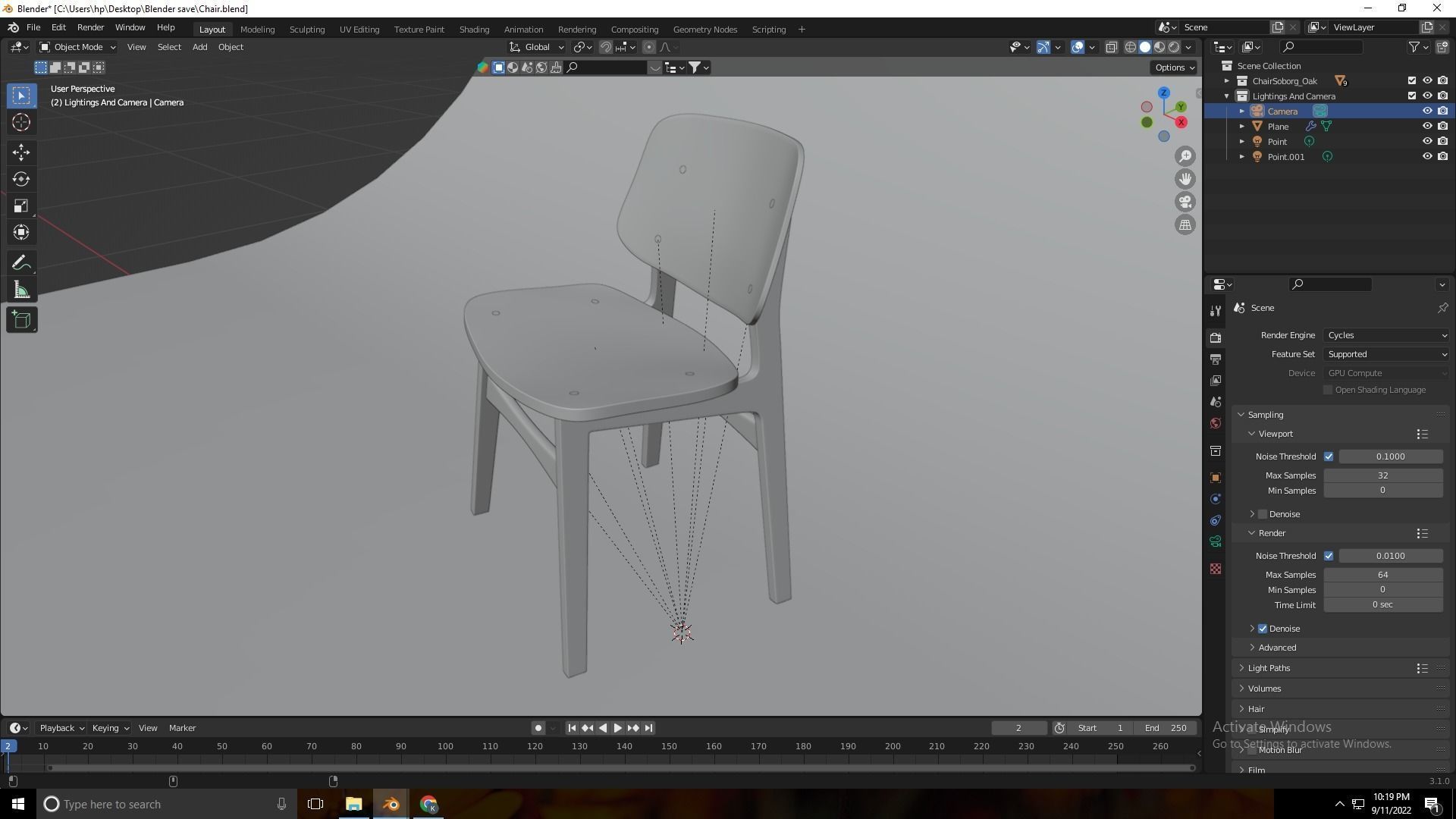 Wooden Chair 3D Model Low-poly 3D model_5