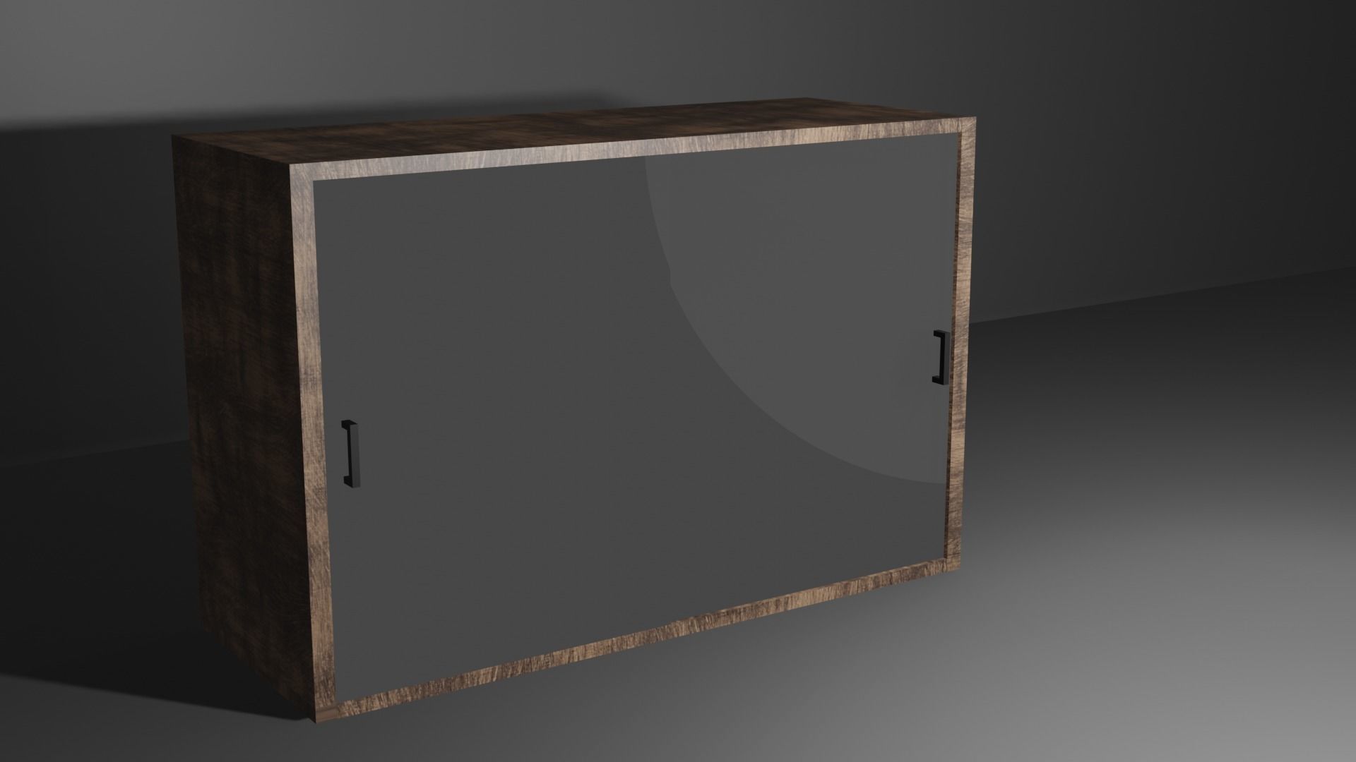 Ahsap cam kapakli dolap Free 3D model_5