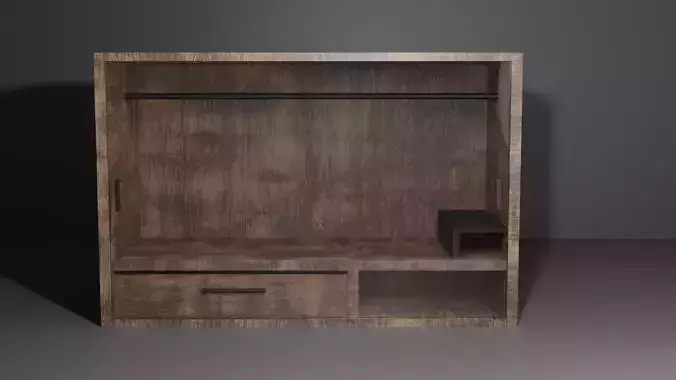 Ahsap cam kapakli dolap