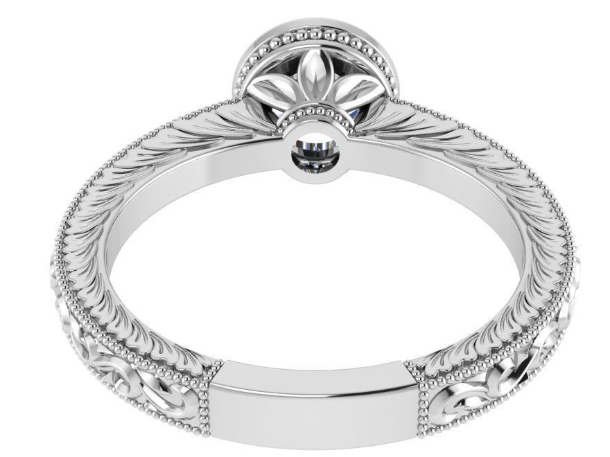 Oval Halo Design Ring 1744 3D Print Model 3D print model_3