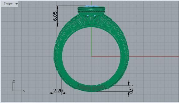 Oval Halo Design Ring 1744 3D Print Model 3D print model_5