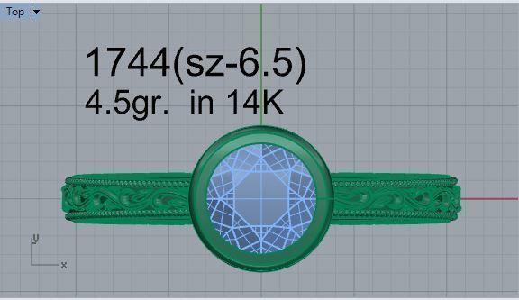 Oval Halo Design Ring 1744 3D Print Model 3D print model_4