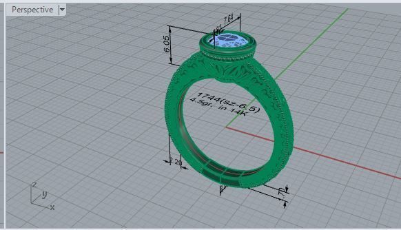 Oval Halo Design Ring 1744 3D Print Model 3D print model_7