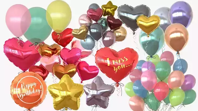 Balloons Low-poly Collection Low-poly 3D model