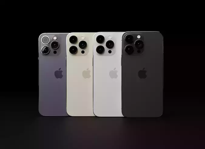 Apple iPhone 14 Pro Max in Official Colors 3D model