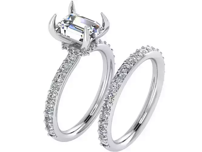 Big oval Diamond ring with band 1746 3D print model