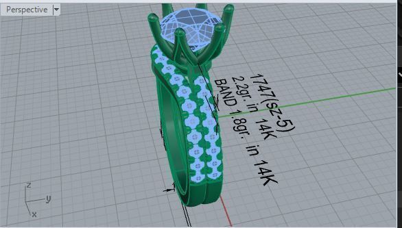 Oval halo Diamond ring with band 1747 3D print model 3D print model_7