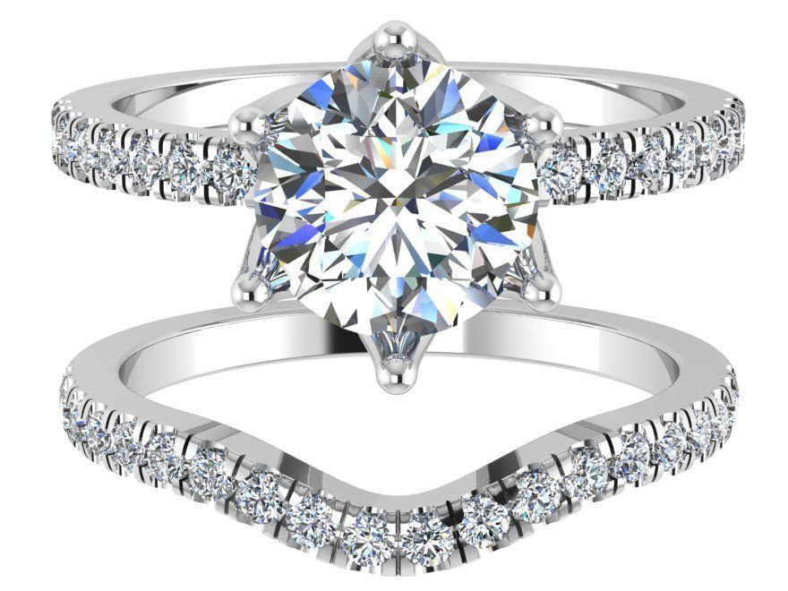 Oval halo Diamond ring with band 1747 3D print model 3D print model_2