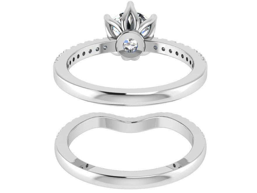 Oval halo Diamond ring with band 1747 3D print model 3D print model_3