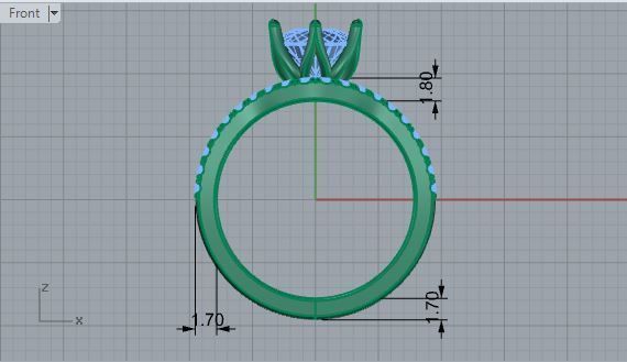 Oval halo Diamond ring with band 1747 3D print model 3D print model_5