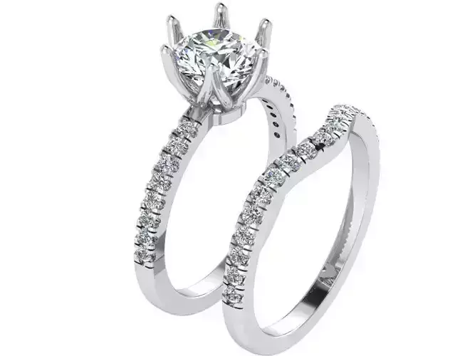 Oval halo Diamond ring with band 1747 3D print model