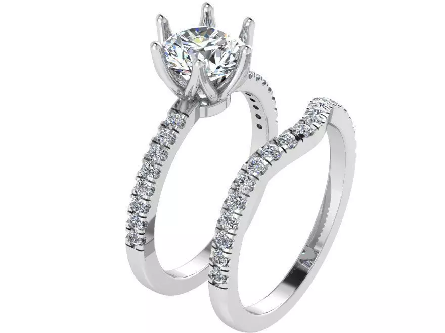 Oval halo Diamond ring with band 1747 3D print model 3D print model_0
