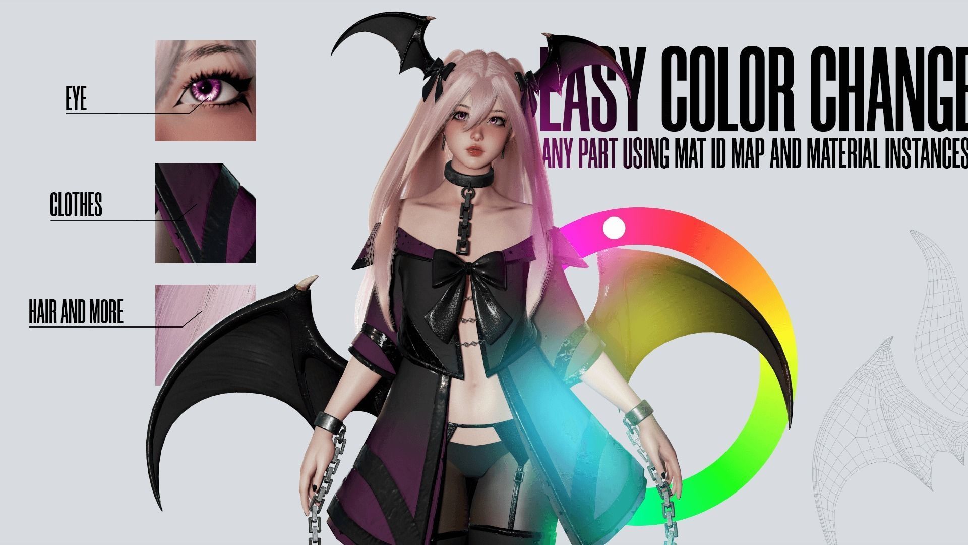 Succubus Lucia - Game Ready Low-poly 3D model_4