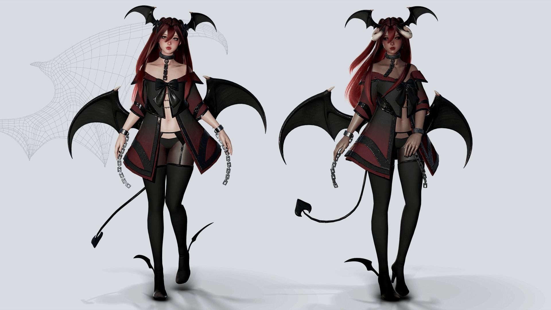 Succubus Lucia - Game Ready Low-poly 3D model_22