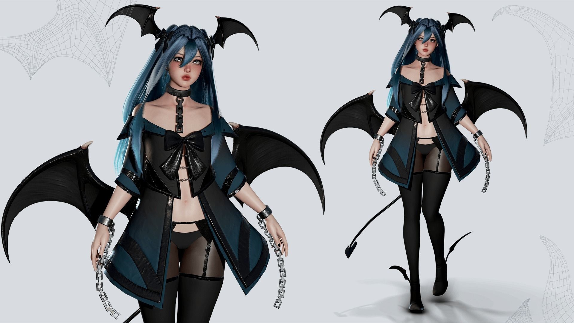 Succubus Lucia - Game Ready Low-poly 3D model_2