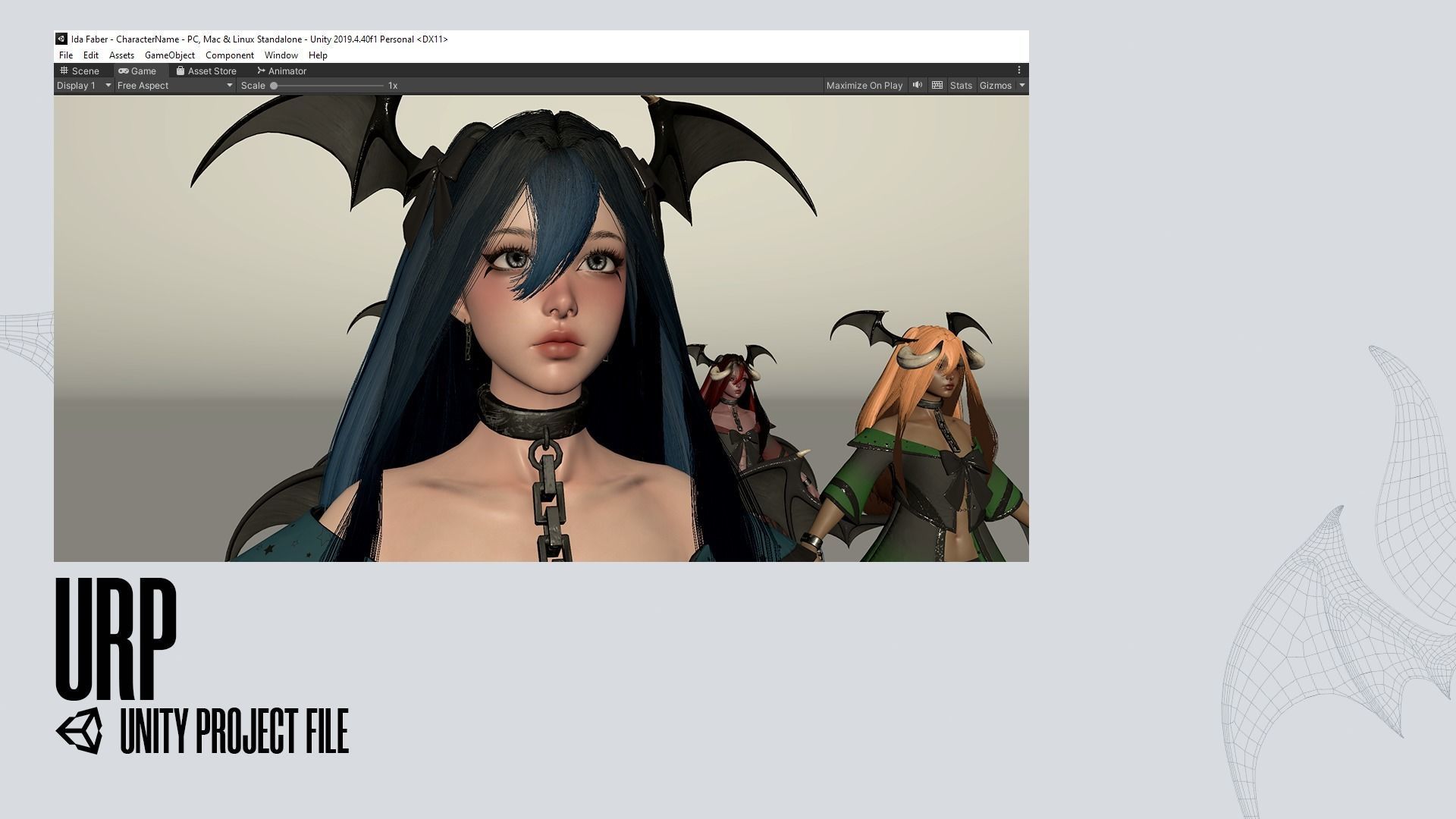 Succubus Lucia - Game Ready Low-poly 3D model_32