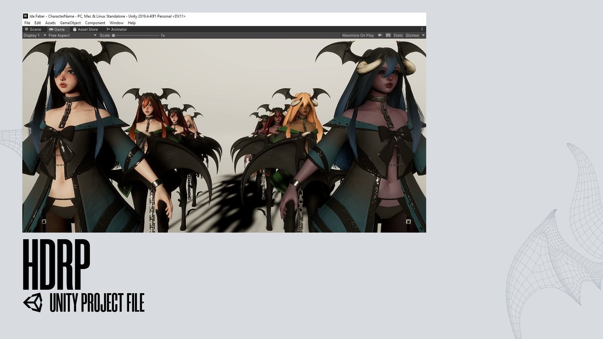 Succubus Lucia - Game Ready Low-poly 3D model_36